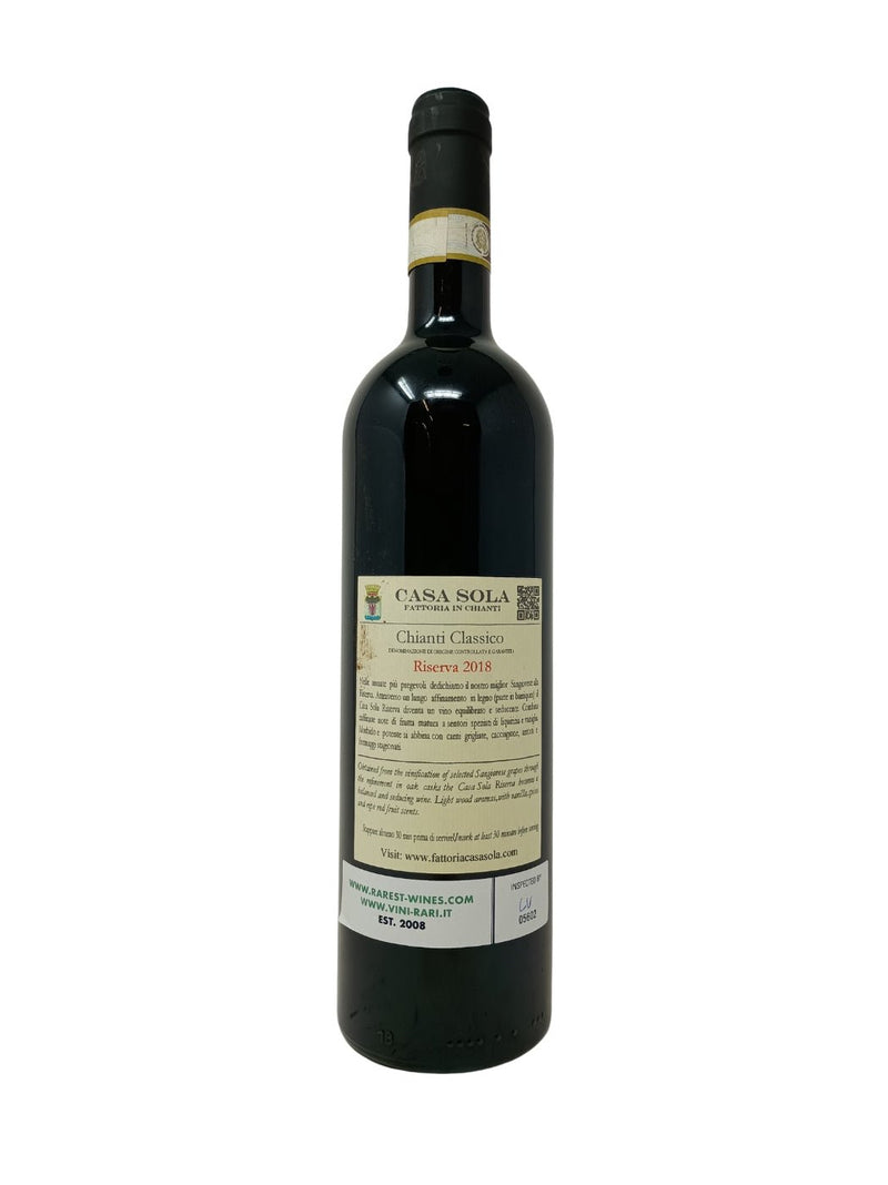 Chianti Classico Riserva - 2018 - Casa Sola - Vins les plus rares